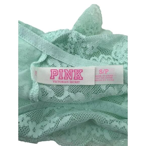 Victoria's Secret PINK Lace Racerback Bralette Mint Unlined Small - Picture 6 of 9